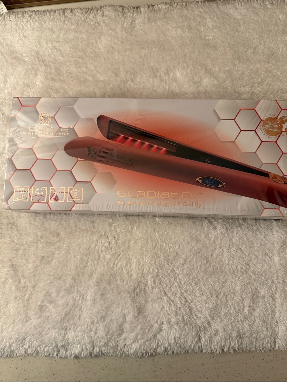 NEW Sealed Gladiator Rose Gold Hair Revival Flat Iron | Cool Tip | 450°F | Dual